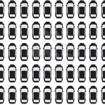 Aerial view parking with lots of black cars
