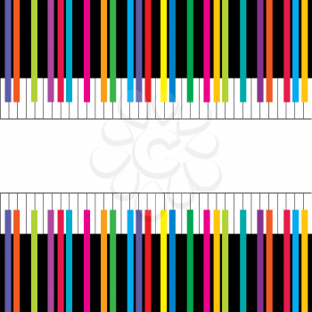 Abstract musical poster with colored piano keys