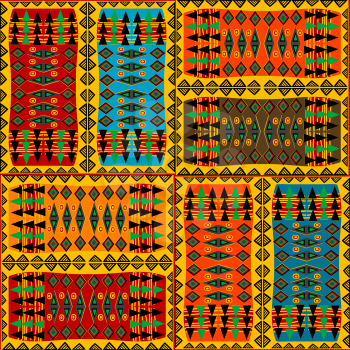 Colorful background with african ethnic motifs