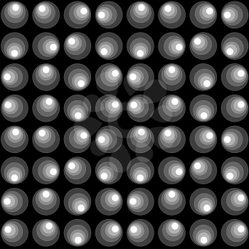 Abstract geometrical pattern with circles over black background