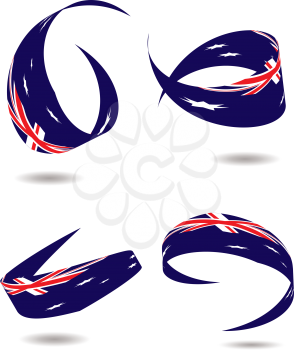 Royalty Free Clipart Image of Australian Flag Ribbons
