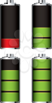 Royalty Free Clipart Image of a Battery Charge Full and Empty