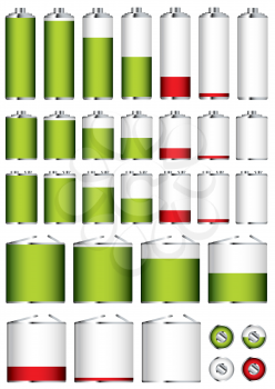 Royalty Free Clipart Image of a Collection of Batteries