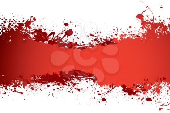 Royalty Free Clipart Image of an Inkblot in Red