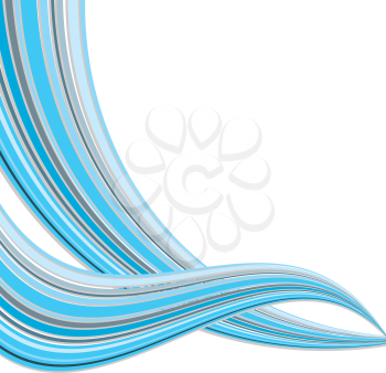 Royalty Free Clipart Image of Flowing Blue and Grey Lines on White