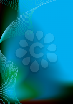 Royalty Free Clipart Image of a Flowing Blue and Green Background