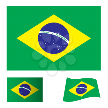 Royalty Free Clipart Image of a Set of Brazilian Flags