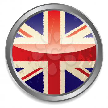 Royalty Free Clipart Image of a Union Jack in a Silver Circle