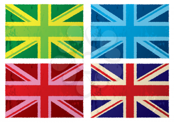 Royalty Free Clipart Image of Abstract British Falgs