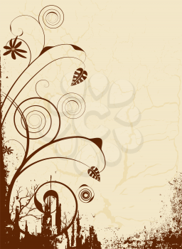 Royalty Free Clipart Image of a Brown Flourish