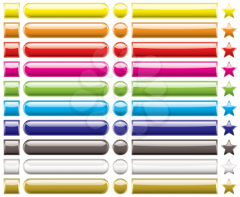 Royalty Free Clipart Image of a Set of Buttons