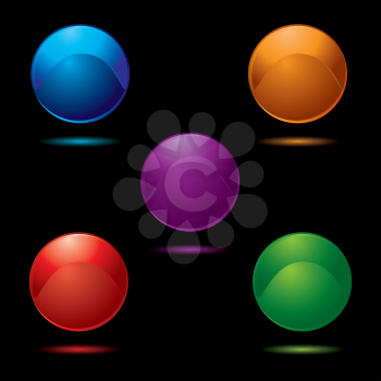 Royalty Free Clipart Image of a Five Buttons