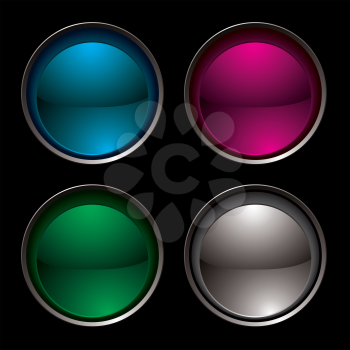 Royalty Free Clipart Image of Four Buttons