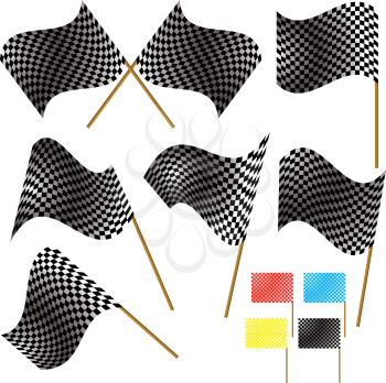 Royalty Free Clipart Image of Checkered Flags