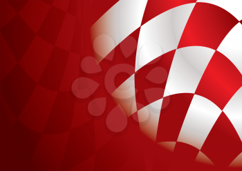 Royalty Free Clipart Image of a Red and White Checkered Flag Background