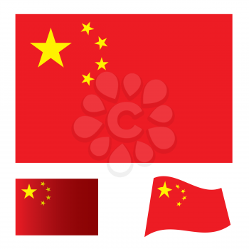 Royalty Free Clipart Image of a Chinese Flag Collection