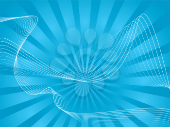 Royalty Free Clipart Image of a Radiating Background With Wavy Lines