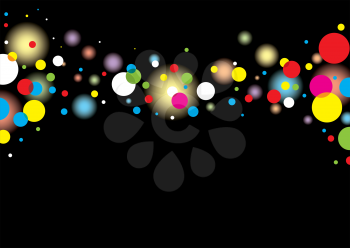 Royalty Free Clipart Image of a Colourful Bubble Wave on Black
