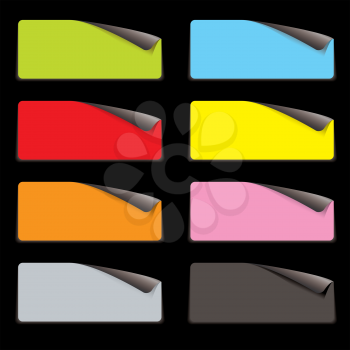 Royalty Free Clipart Image of Eight Coloured Stickers