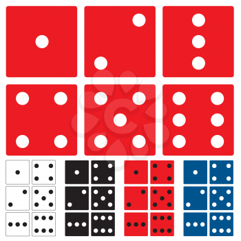 Royalty Free Clipart Image of a Collection of Dice