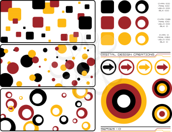 Royalty Free Clipart Image of a Collection of Design Elements