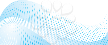 Royalty Free Clipart Image of a Dotty Blue Wave