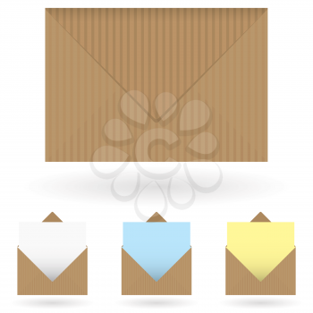 Royalty Free Clipart Image of a Striped Envelope With Others Below
