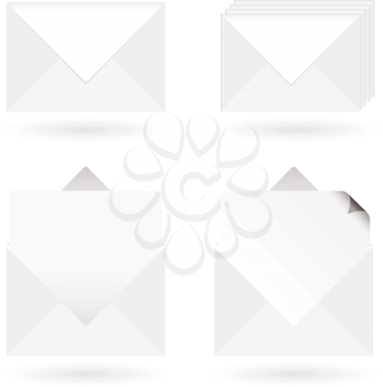Royalty Free Clipart Image of White Envelopes