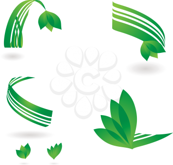 Royalty Free Clipart Image of a Leaf Logas