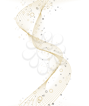 Royalty Free Clipart Image of Flowing Gold on White