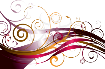 Royalty Free Clipart Image of a Colourful Wave