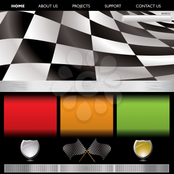 Royalty Free Clipart Image of a Racing Inspired Web Page