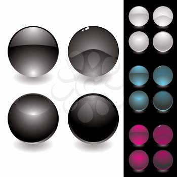 Royalty Free Clipart Image of a Sets of Buttons