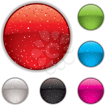 Royalty Free Clipart Image of a Set of Sparkling Buttons