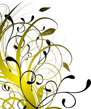Royalty Free Clipart Image of a Floral Design on White