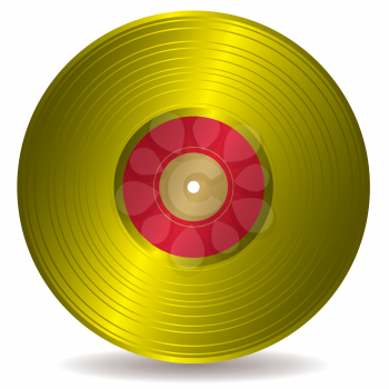 Royalty Free Clipart Image of a Gold Disc