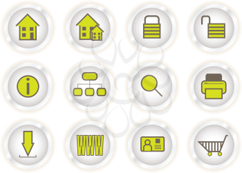 Royalty Free Clipart Image of Eight Buttons