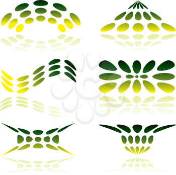Royalty Free Clipart Image of Green and Yellow Elements