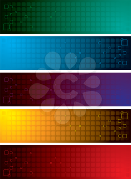 Royalty Free Clipart Image of a Collection of Grid Bands