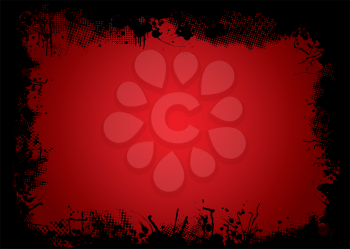 Royalty Free Clipart Image of an Inky Border With a Red Background