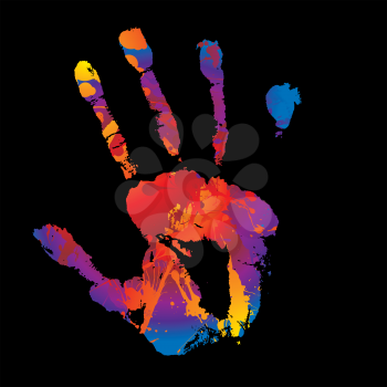 Royalty Free Clipart Image of a Hand Print