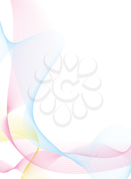 Royalty Free Clipart Image of at White Background With Soft Pastel Colours Around the Bottom and Side