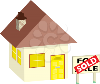 Royalty Free Clipart Image of a Sold House