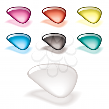 Royalty Free Clipart Image of Seven Gel Capsules