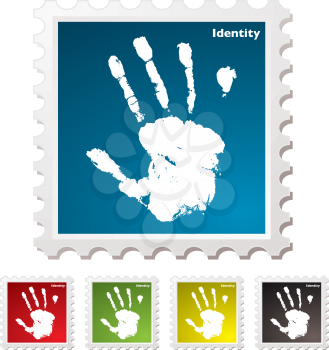 Royalty Free Clipart Image of a Hand Print Stamp