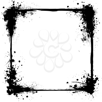 Royalty Free Clipart Image of an Inkblot Frame