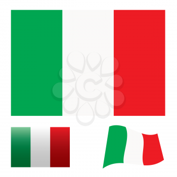 Royalty Free Clipart Image of a Set of Italian Flags