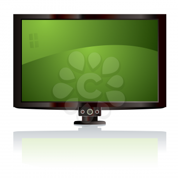 Royalty Free Clipart Image of a Green Flat Screen