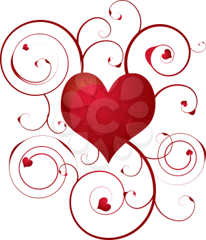 Royalty Free Clipart Image of a Heart Design With Flourishes