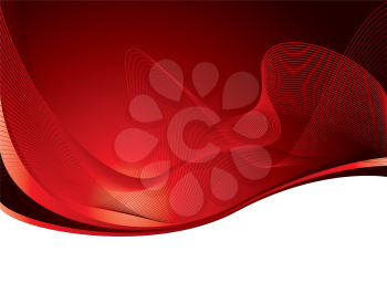 Royalty Free Clipart Image of a Flowing Red and White Background